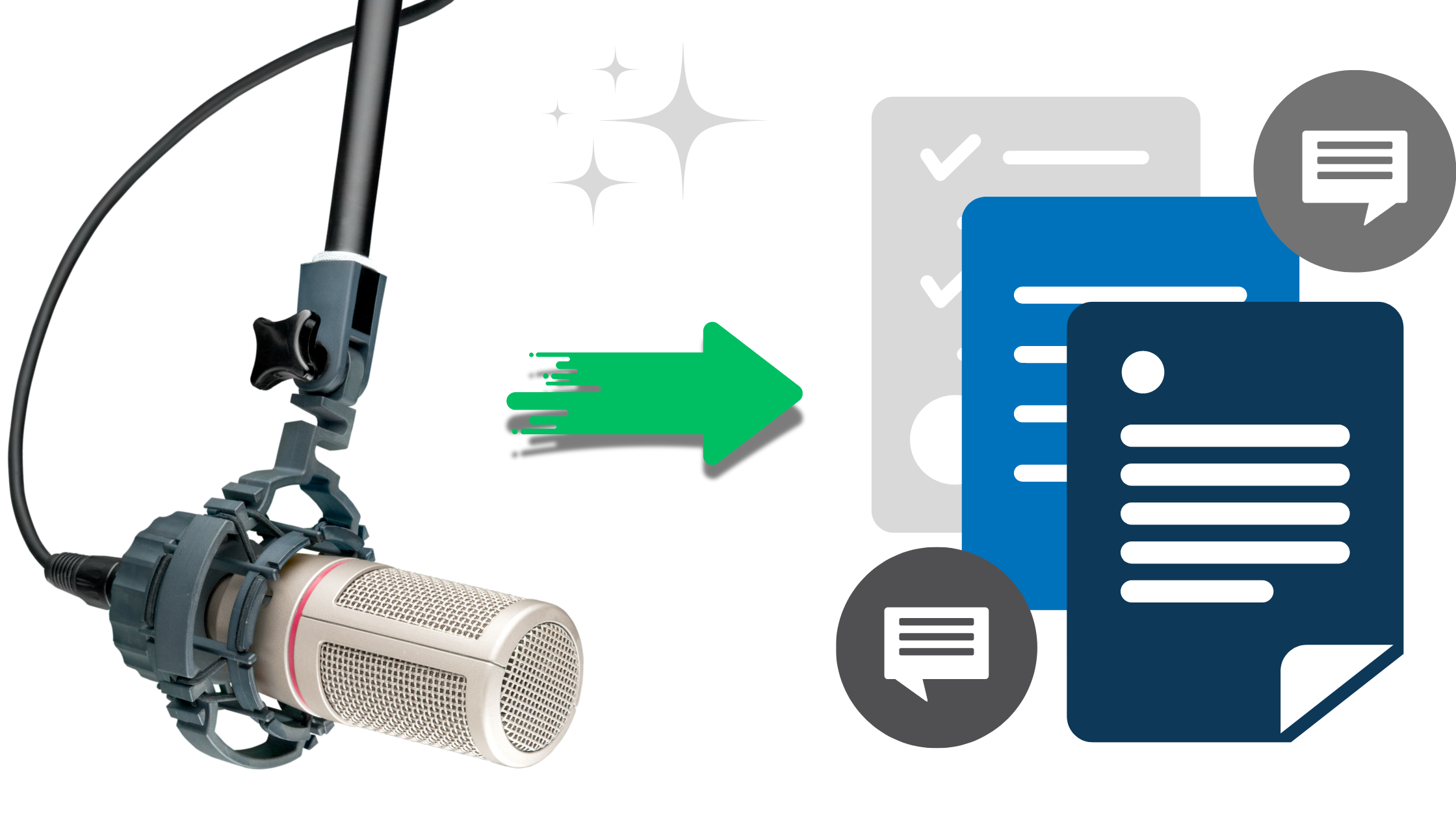 conversation to content icons AI content writing assistant