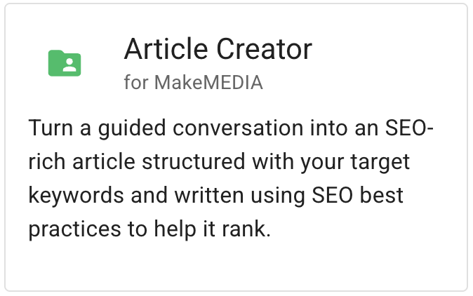 makemedia conversational article writer